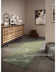 Зелена ръчно изработена вълнена пътека 80x250 cm Alexis – Villeroy&amp;Boch