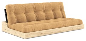 Разтегателен диван от велур горчица/светлокафяв 196 cm Base – Karup Design