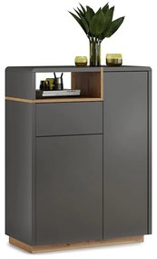 Комод с чекмедже FRED антрацит/дъб artisan