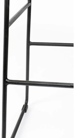 Черен бар стол от масивно тиково дърво (височина на седалката 76 cm) Tangle – White Label