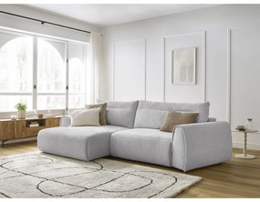 Светлосив ъглов диван Aden – Bobochic Paris