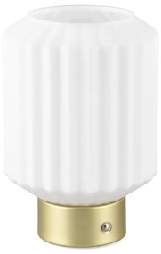 Димируема настолна LED лампа в бяло и златисто със стъклен абажур (височина 19,5 см) Lord - Trio
