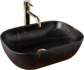 Умивалник за плот Rea Belinda Black Marble Mat