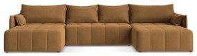 Теракотен разтегателен ъглов диван с място за съхранение (U форма) Moku – Makamii
