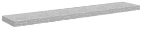 326606 vidaXL Окачен стенен рафт, бетонно сив, 120x23,5x3,8 см, МДФ