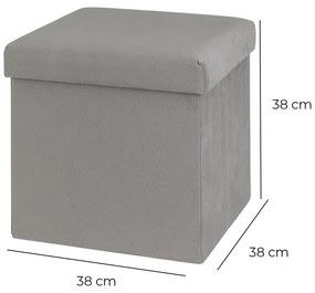 Светлосива кадифена табуретка Estela – Casa Selección