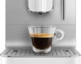 Еспресо машина SMEG Collezione BCC12WHMEU, 1350 W, 19 bar, 1.4 л, 8 функции, Вградена мелачка, Дюза за пара, Бял