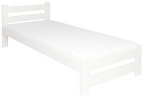 Легло от масив HEUREKA + Матрак-сандвич MORAVIA + решетка  БЕЗПЛАТНО, 80x200, Бял