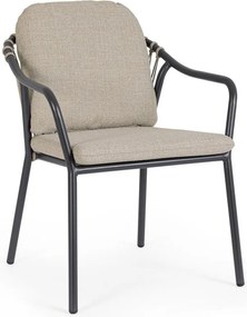 Светлокафяв метален градински стол Edvige – Bizzotto