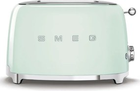 Тостер за хляб SMEG 50's Style TSF01PGEU, 950W, 2 филии, 6 нива, Тавичка за трохи, Вграден кабел, Неръждаема стомана, Зелен