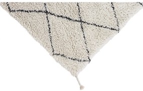 Кремав ръчно изработен памучен килим подходящ за пране 70x100 cm Mini Bereber – Lorena Canals