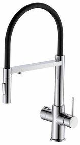 Смесител за кухня ACQUA PURA 7207074C, Inter Ceramic, месингов, хром, с изтеглящ се душ 48.7x4.5х32.2см