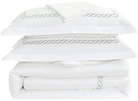 Бяло единично спално бельо от памучен сатен с включен долен чаршаф/6 части 140x200 cm Whispered Serenity – Mila Home Luxury