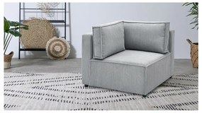 Светлосив променлив модулен диван от велур Nihad modular - Bobochic Paris