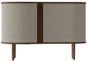 Кафяво-бежов нисък скрин в дъбов декор с плъзгащи се врати 100x67 cm Audacious - UMAGE