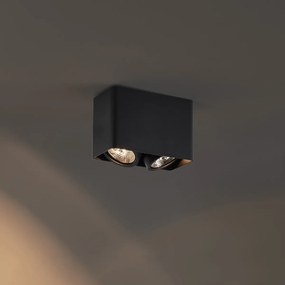 Дизайнерски повърхностно монтиран прожектор черен GU10 70mm 2-светлина въртящ се и накланящ се - Vox