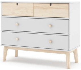 Бял нисък скрин за деца 100x81 cm Estefania - Marckeric