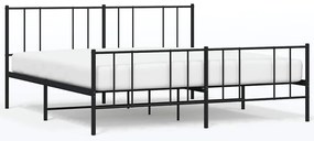 352503 vidaXL Метална рамка за легло с горна и долна табла, черна, 183x213 см
