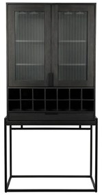 Черна дъбова стойка за вино за 20 бутилки, 89x181 cm Travis - Zuiver