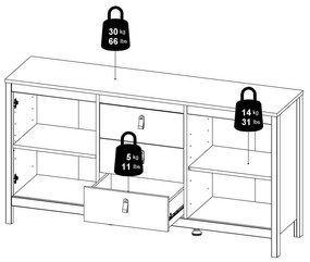Сиво-бежов скрин 152x80x38 cm Madrid – Tvilum