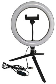 LED регулируема лампа с трипод и държач за влогинг LED/10W/5V 2700-6500K
