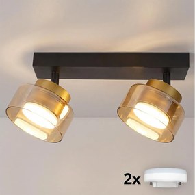 Brilagi - LED Точково осветително тяло AURA LUX 2xGX53/30W/230V черно/златно