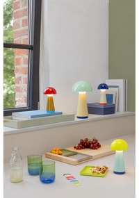 Жълта и светлосиня LED затъмняваща се настолна лампа (височина 18 cm) Bobbi – Remember