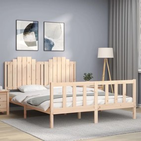 3192301 vidaXL Рамка за легло с табла 5FT King Size масивно дърво