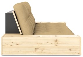 Разтегателен диван горчица 244 cm Base – Karup Design