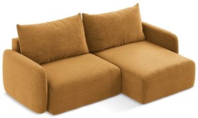 Оранжев разтегателен ъглов диван с място за съхранение (десен ъгъл) Kalena – Makamii