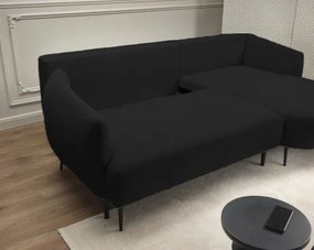 Ъглов диван Тери Мини-черен-десен