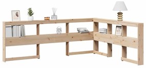 859265 vidaXL Табла за книги с L-образна, 140 см, масивно дърво бор