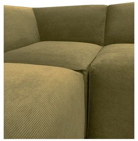 Ъглов диван от зелен велур (десен ъгъл) Sting - Scandic