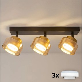 Brilagi - LED Спот осветително тяло AURA LUX 3xGX53/30W/230V черно/златно