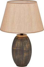 Сива/бежова настолна лампа с текстилен абажур (височина 46 cm) Yakamoz – Opviq lights