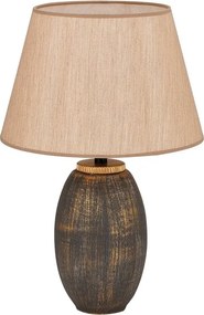 Сива/бежова настолна лампа с текстилен абажур (височина 46 cm) Yakamoz – Opviq lights
