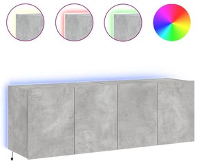 837309 vidaXL Стенни ТВ шкафове с LED лампи, 2 бр, бетонно сиви, 60x35x41 см