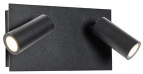 Модерен външен стенен аплик черен с LED 2-светлина IP54 - Simon