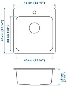 LÅNGUDDEN мивка за вграждане, 1 корито 303.151.74