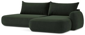 Тъмнозелен сгъваем ъглов диван (десен ъгъл) Hale – Makamii