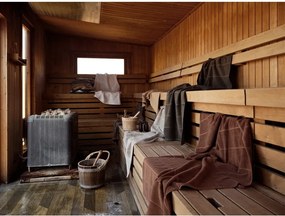Светлокафява памучна кърпа от тери 50x100 cm Sauna – Zone