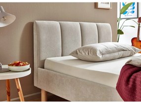 Бежово единично легло 120x200 cm тапицирано без ламелно дъно Joker – Meise Möbel