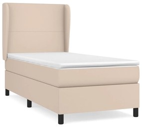 3128894 vidaXL Боксспринг легло с матрак, капучино, 90x200 см, изкуствена кожа
