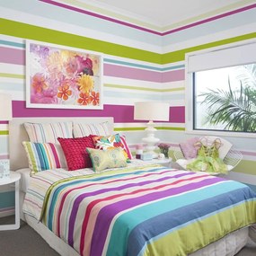 Нетъкан текстил детски тапет 200 cm x 154 cm Bright Stripes – Artgeist
