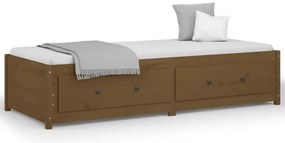 821597 vidaXL Дневно легло меденокафяв 90x190 см Single борово дърво масив