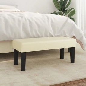 346634 vidaXL Пейка, кремава, 70x30x30 см, изкуствена кожа