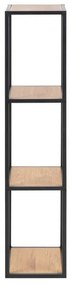 Черна/естествена стенна библиотека от декор от дъб 37x108 cm Seaford – Actona