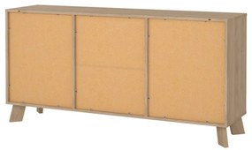 Скрин от дъбов декор в бял и естествен цвят 147x73x39 cm Ikast – Tvilum