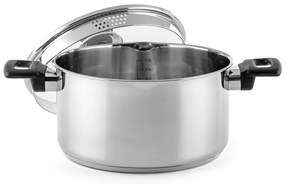 Тенджера Luigi Ferrero Sophia FR-3404, 22x12 см, 4.2 л, Стомана 18/10, Стъклен капак, Индукция, Инокс