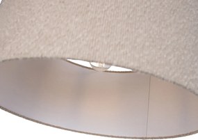 Регулируема черна подова лампа с бежов плюшен абажур 50 см - Editor